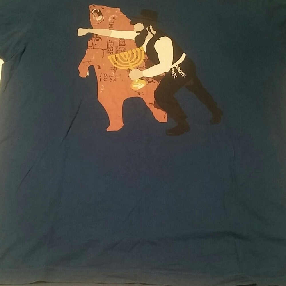 Sharp Shirter Hannukah Bear Punch Blue Tee Shirt